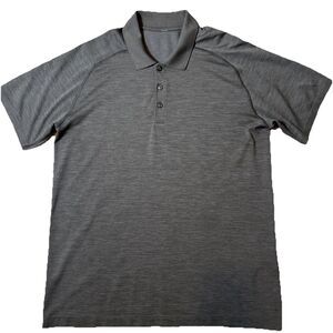 Lululemon Evolution Golf Polo Men Stretch Performance Gray Workout L/XL* (read)